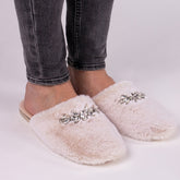 Dido Slippers with Jewelled Trim