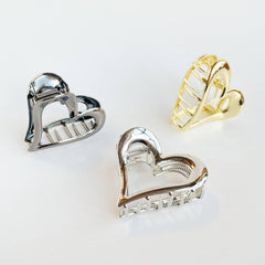 Amara | Heart Shape Metal Claw Clip: Assorted