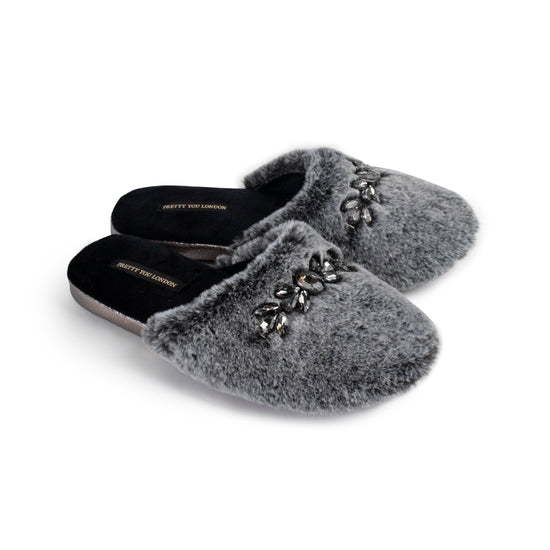 Dido Slippers with Jewelled Trim