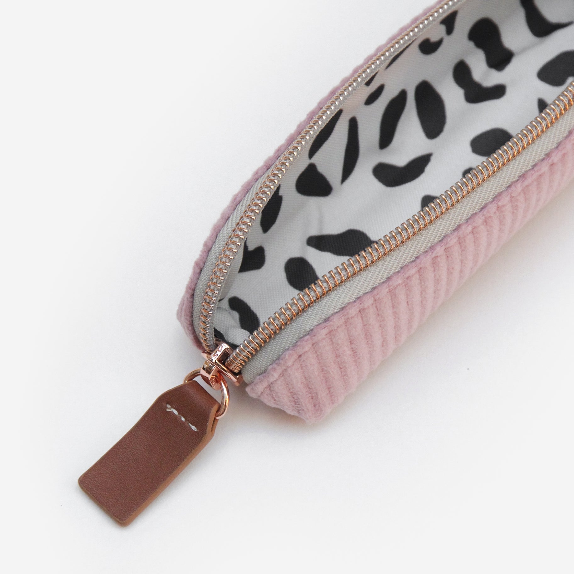 Pink Jumbo Cord Velvet Pencil Case